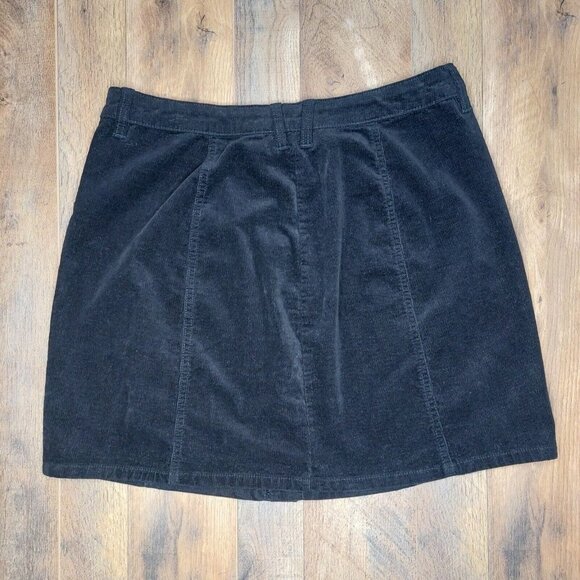YMI Windsor Womens Size 13/31 Stretch Corduroy Black Skirt Short Button Up - Picture 7 of 10